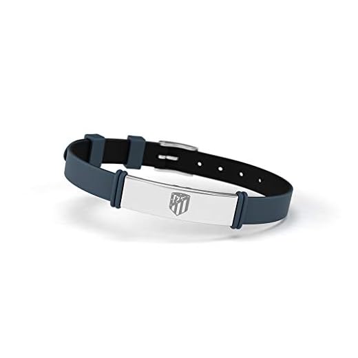 Atlético de Madrid Pulsera Fashion Azul Grisáceo Ajustable para Hombre, Mujer y Niño | Pulsera de Silicona y Acero Inoxidable | Apoya Producto Oficial Colchonero | ATM