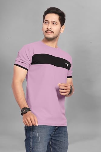 Image of Men's Polister Solid Round Neck Half Sleeve Shirt(D P K P-1284)