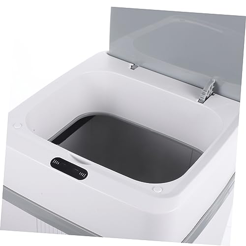Bote de basura automático con sensor de movimiento y tapa de plástico blanco miniatura 7