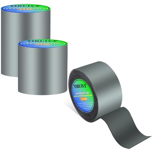 Tiruiya Toit Ruban De Réparation - Super Étanche Bande Butyle Caoutchouc Tape, Pour Fuite De Toit, Fissure De Tuyau, Façades, Trou, Bande D'étanchéIté Autocollante (Gris, 5cm x 10m x 1 roll)