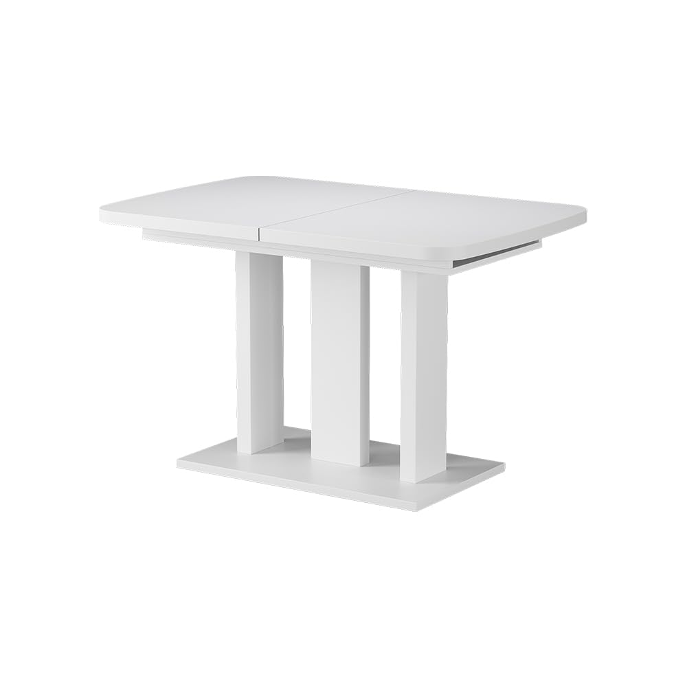 Vicco Esstisch Fenaro, Weiß, 120-160 x 80 cm | 2 Teile, ausziehbar mit Einlegeplatte zur flexiblen Tischverlängerung