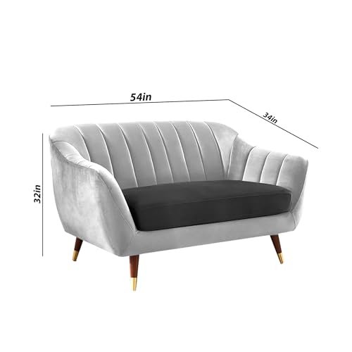 Image of Casaliving Anyse 2 Seater Sofa Set for Living Room (Black Grey Fabric) Premium Fabric Sofa