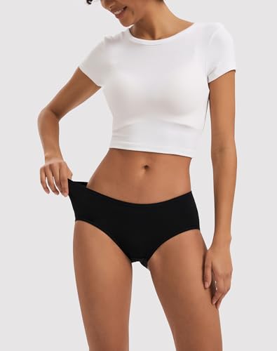 INNERSY Underwear for Women Soft Cotton Knickers Ladies Mid Rise Briefs Basic Pants Multipack 6