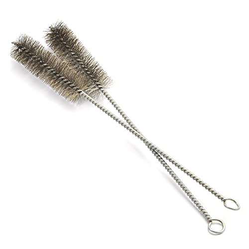 Utoolmart Tube Brush Kit Stainless Steel Wire Cleaning Brush Bottle Long-Handle Bristle Cleaning Tool 12" x 1.2", 2pcs