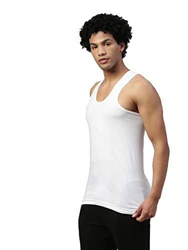 Image of Dixcy Scott Maximus Men's Solid Sleeveless Round Neck 100% Cotton Vest (Pack of 2)