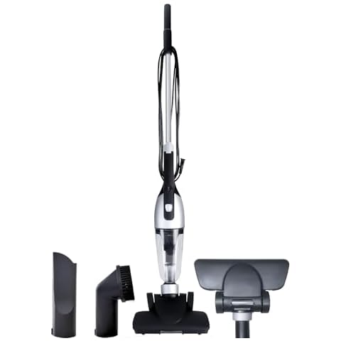 EPROEON Corded Stick Vacuum with LED Headlights, 3-in-1 Handheld Vac, Lightweight Mini Cleaner for Carpet and Hard Floor, Powerful Suction for Multi-Surfaces, with LED Headlights, XL Dust Cup, Black Cover