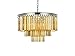 Elegant Lighting Sydney Collection 1201D26PN-GT/RC 9-Light Pendant Lamp with Royal Cut Golden Teak Crystals, Polished Nickel Finish