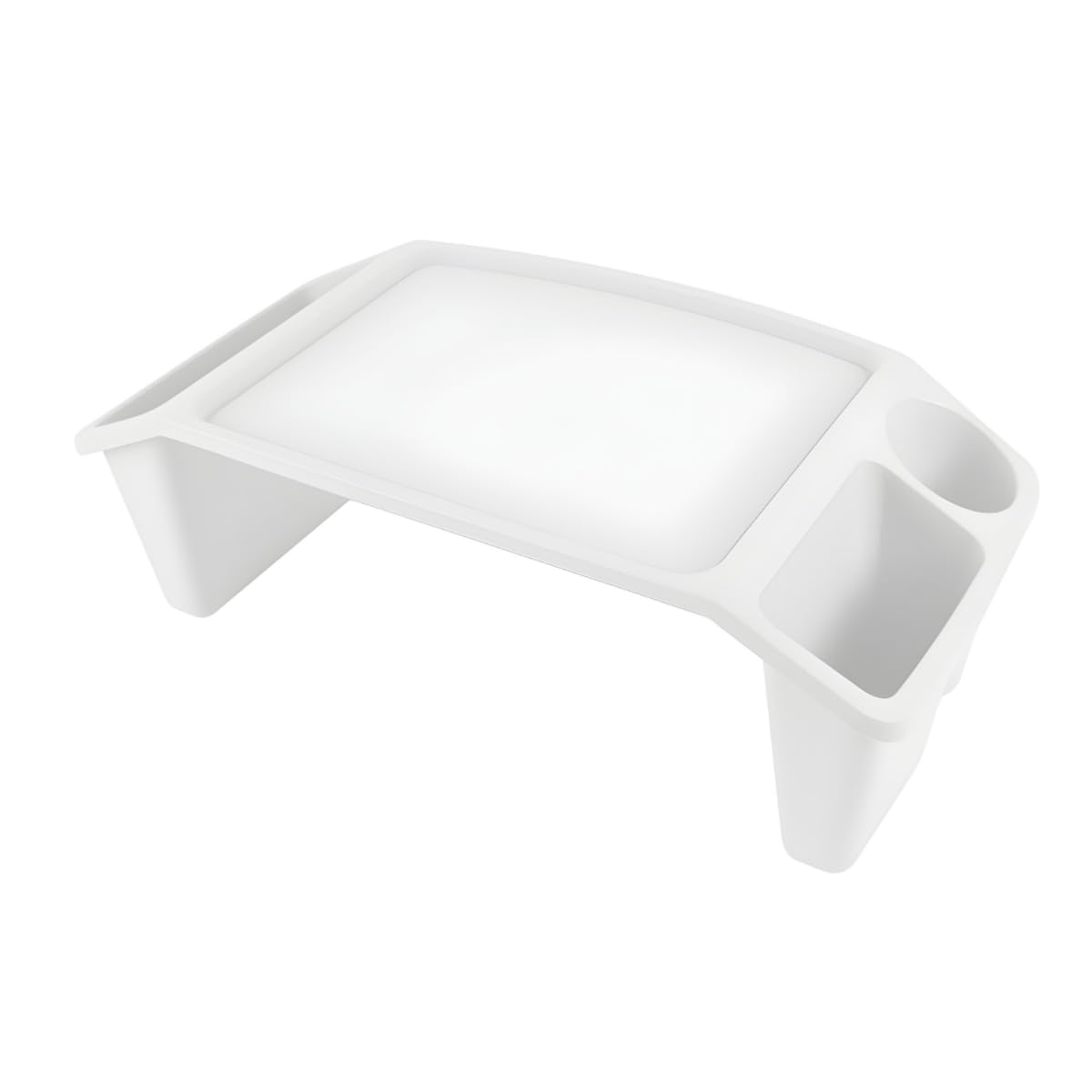 Yöl Grey Plastic Lap Tray Food Laptop Computer Desk Serving - White