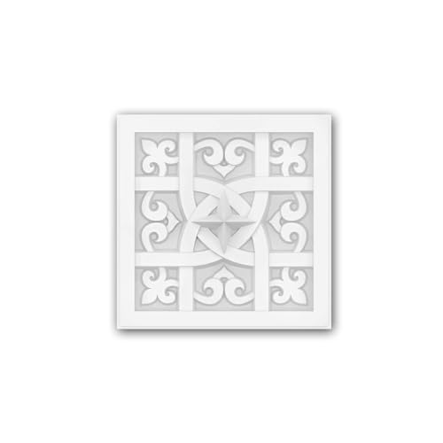 Placa de techo Profhome 157502 de poliuretano moldura decorativa blanca