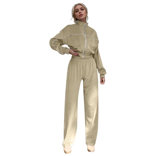 Ensemble sport femme zippé veste manches longues et pantalon jogging chaud