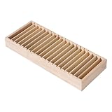 Gadpiparty Soporte para aros de madera con diseño elegante, caja de exhibición versátil para organizar y mostrar accesorios para el cabello, pulseras y bandas de goma en color beige