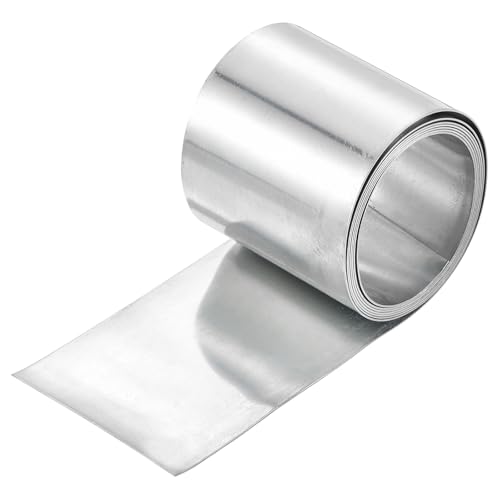uxcell 1 Pcs High Purity Zinc Sheet, 99.99% Pure, 0.02"x2"x39" (0.5x50x1000mm), Silver, Flat, High Strength, Corrosion Resistant, Good Conductivity, DIY Craft, Science Lab, Electroplating
