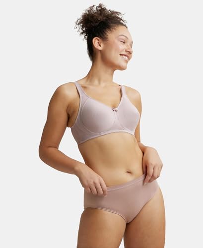 Image of Jockey ES13 Plus Size Bra | Wirefree | Non Padded | Full Coverage |Side Panel Support | Super Combed Cotton Elastane Fabric