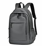 Fryloo Mochila Oxford para Ordenador Portátil, Bolsa De Viaje Escolar Gran Capacidad, Unisex La Universidad, El Trabajo Y Uso Diario-Gris