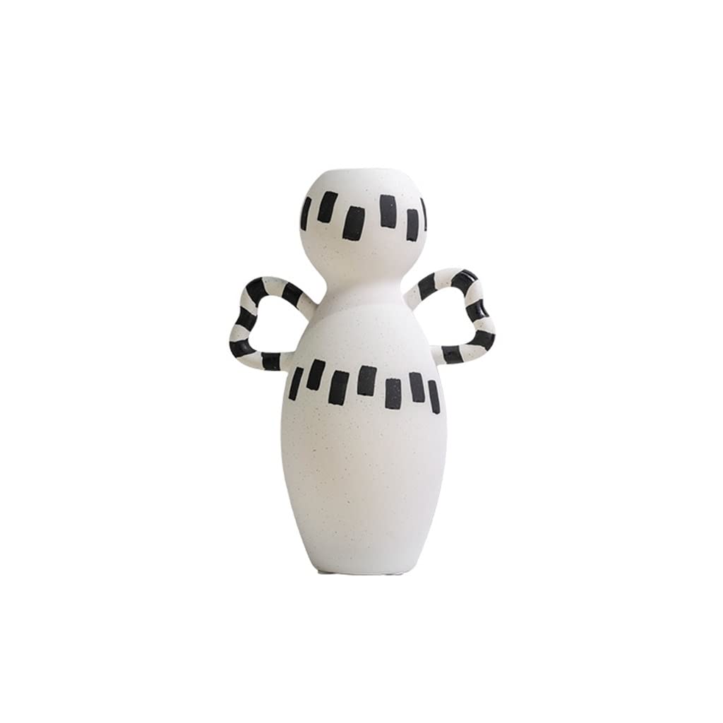 Vase rayé décoration fleur pour aménagement intérieur de maison et salon moderne