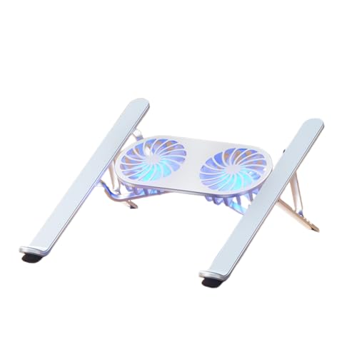 Base ajustable para laptop con ventilador y aluminio miniatura 1