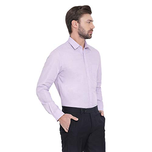 Image of Turtle Men 100% Cotton Slim Fit Yellow Solid Formal Shirt
