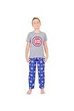 Ultra Game NBA Official Youth 2 Piece T-Shirt & Lounge Pants Pajama Set, Detroit Pistons, Boys Sizes, 18-20