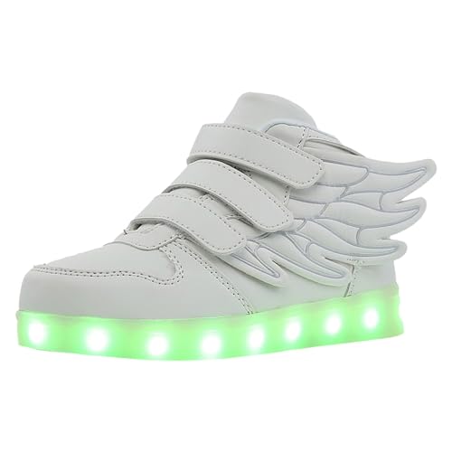 Generisch Categoría de producto: Zapatillas LED de alta calidad para niñas: frontal luminoso con conexión USB, luces LED multicolores, ideales para fiestas infantiles y uso diario, Blanco, 26 EU