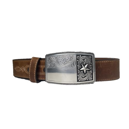 Brown Leather Belt for Men - Texan Tuff by Justin