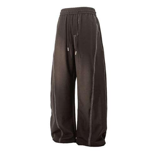 Men's Casual Loose Fit Sweatpants Elastic Waist Drawstring Wide Leg Comfortable Summer Pants with Multiple