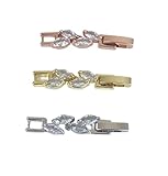  ONDEGO Klappverschluss Zirkonia Verlängerung silber rosegold gold Collier Armband Zwischenstück Verschluss (gold)