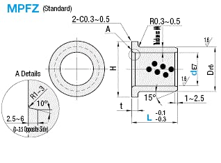 Oil Free Bushing - Brass Alloy, Shouldered 20mmX30mm 1pc