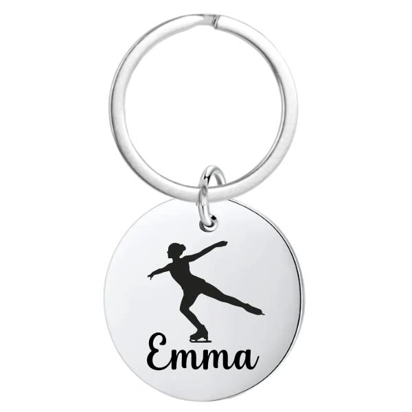 Figure Skating Gift, Personalized Skating Keychain with