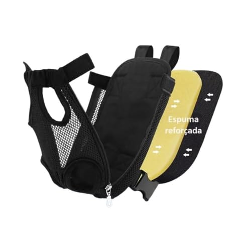 Mochila Canguru para Transporte de Cachorros e Gatos, Tecido Acolchoado e Respirável, Alças Ajustáve