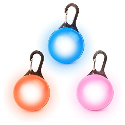 3 Pieces of Pet Luminous Collars, Clip-On Dog Tag Lights, Night Flashing Pendants, Outdoor Lighting, 3 Lighting Modes, Suitable for Running and Walking Dogs in the Dark Cover