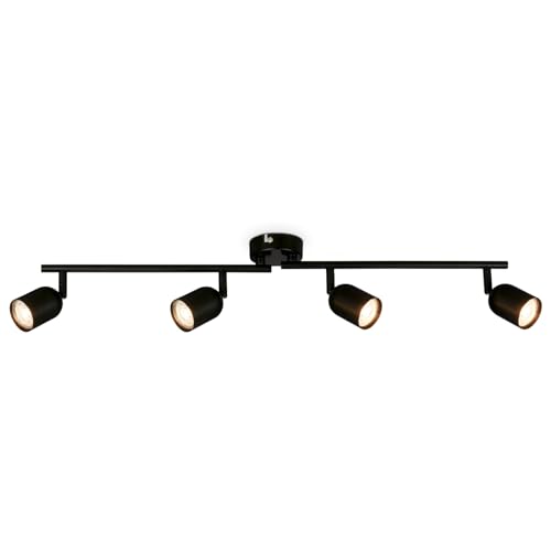 Lampe de plafond orientable noire pour éclairer une cuisine