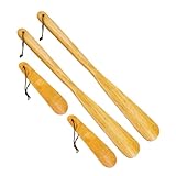 BESPORTBLE 4Stücke Holz Schuhhorn Ergonomisches Schuhanzieher für Senioren und Schwangere Robuste Konstruktion für Anziehen und Ausziehen von Schuhen