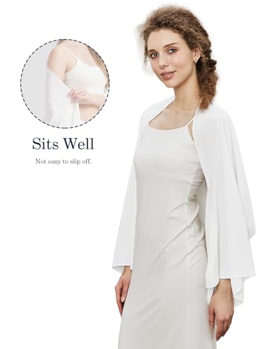 Women Chiffon Shawls and Warps for Evening Dresses Chiffon Cardigan Irregular Shape Double Sleeve Design4