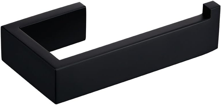 Matte 4-Piece Bathroom Accessory - Wall-Mounted Robe Hook, Towel Rail, Tissue & Toothbrush Rack(Paper Holder)