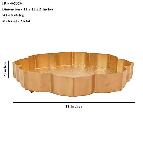 "Add Elegance to Your Home with LaDekor's Golden Iron Urli Bowl - Perfect for Festive Decor, Table Centerpieces, and Pooja Room"