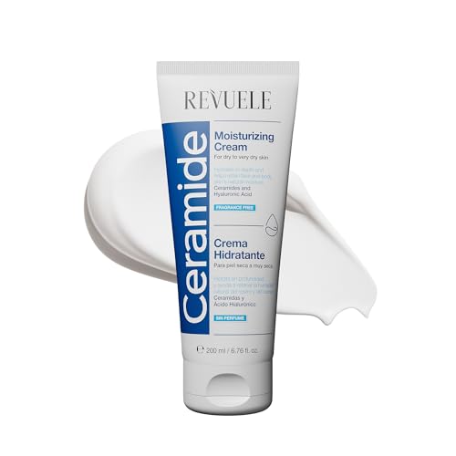 Revuele Crema hidratante de ceramida con ceramidas y ácido hialurónico, sin fragancia, sin crueldad, 200 ml