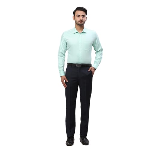Image of Park Avenue Men Pure Cotton Slim Fit Structure Pattern Semi Cutaway Collar Formal Shirt