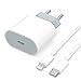 Produktbild iPhone Schnellladegerät, 20W Ladegerät mit USB C auf Lightning Kabel 1m MFi Zertifiziert, Netzteil Ladestecker Ladekabel Adapter Steckdose für iPhone 14/14 Pro/14 Pro Max/14 Plus/13/12/11/SE/iPad