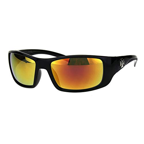 PASTL Choppers Sunglasses Mens Biker Rectangular Wrap Around Frame UV 400