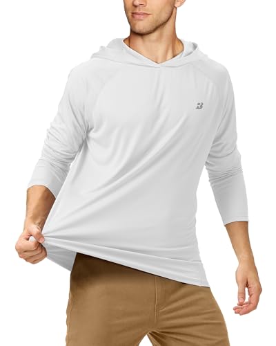 Roadbox UPF 50+ Fishing Shirts for Men Long Sleeve UV Sun Protection Hoodie with Mask/Non-Mask Outdoor Hiking Shirts