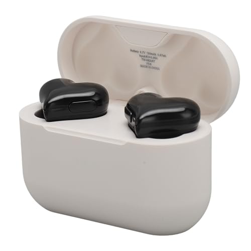 Gugxiom Heart Shaped Wireless Earbuds, HiFi Stereo Sound Bluetooth in Ear Headphones, Waterproof Ear Buds with Charging Case & Ear Tips (Black)
