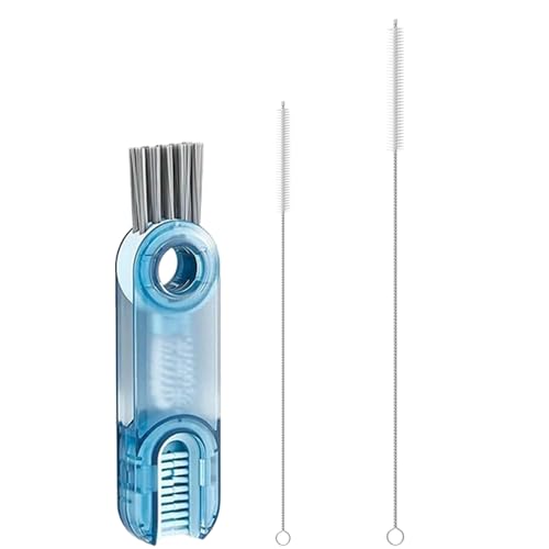 3-in-1 Reinigungsbürsten Set: 1 Tassendeckel-Reinigungsbürste und 2 Strohbürsten, Multifunktional für verschiedene Oberflächen