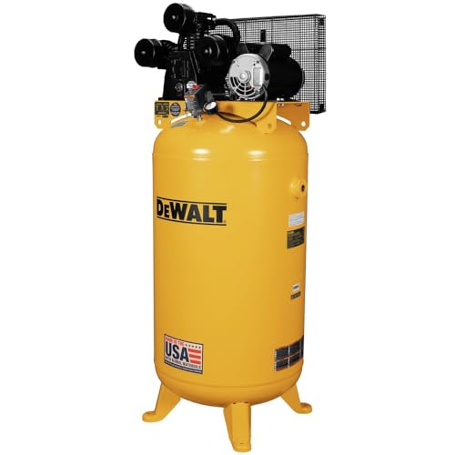 DEWALT 80 Gallon Vertical Air Compressor, 4.7 HP, 155 Max PSI, Single Stage, Oil Lubricated - Premium 80 Gallon Air Compressor for High Performance - Reliable Single Stage Air Compressor