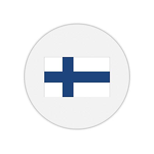 Mygoodprice Tapis de Souris Rond imprimé Drapeau Finlande