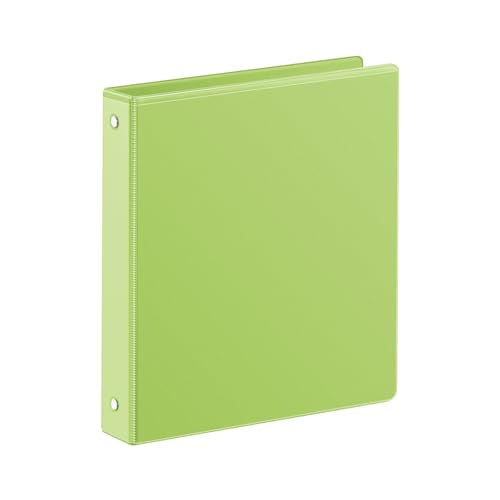 Image of SUIN 1 Inch 3 Ring Binder, Clear 1'' View Presentation Binders with 2 Pockets, Fits 8.5 x 11 Letter Size, Durable Polypropylene, Non-Stick & PVC-Free for School, Office & Home (Kelly Green)