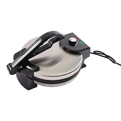 POTYYH Roti-Maker - Prensa eléctrica para tortilla (1800 W, con calefacción de doble cara, revestimiento antiadherente, control de temperatura, para tortillas, pizzas, tostadas y quesadillas