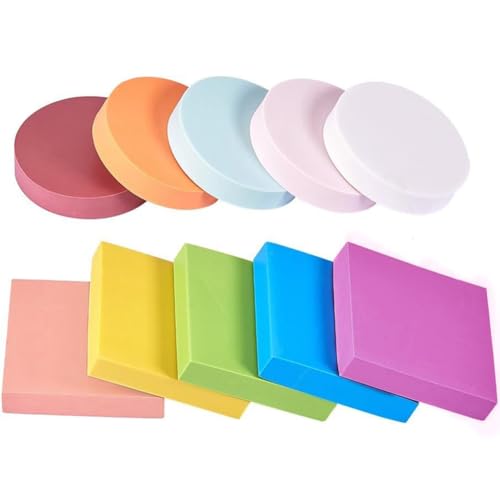 NBEADS 10 Piezas 2 Formas Bloques de Sellos de Goma de Colores Surtidos para Álbumes de Recortes, Tarjetas Postales, Tarjetas de Invitación, Proyectos de Bricolaje
