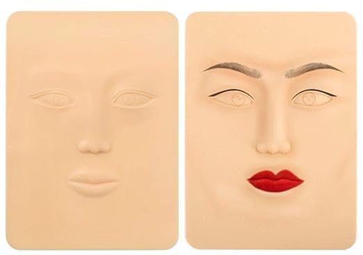 Guriya Fake Skins for Eyebrow Eyeline Lip 2 Sheets 3D Microblading Face Permanent Makeup Tattoo Practice Skins 7.5x5.7 Inch for Tattoo Artists and Beginners(Face)(Pack of 2)-picture-46