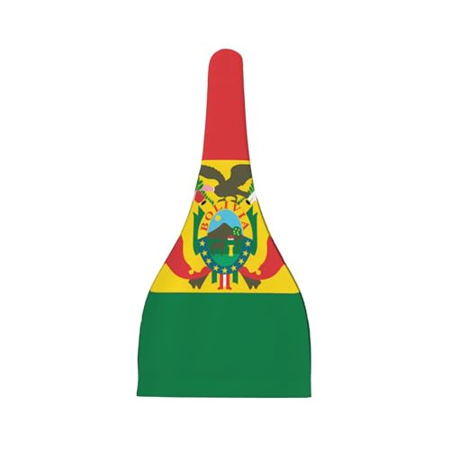 Newborn Baby Hat, Flag of Bolivia Print Soft Top Knot Beanie Cap, Cute Baby Headwear for 0-6 Months Black2