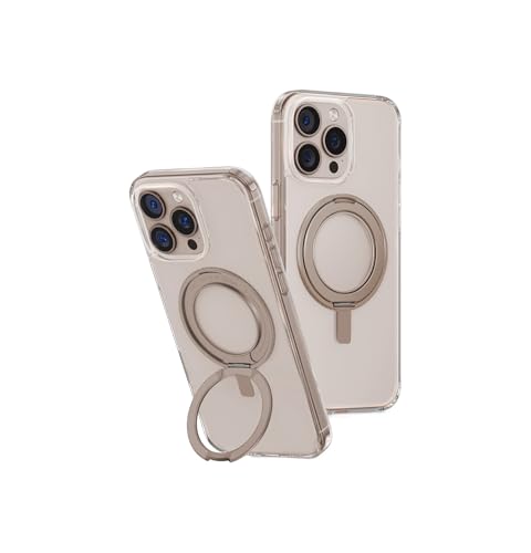 UNIQ Coque hybride SWIVIX compatible avec iPhone 16 Pro Max, avec béquille rotative à 360° (or taupe)